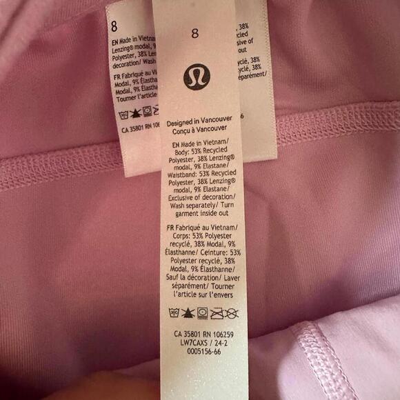 Lululemon Vitapink Size 8 SET - Softstreme HR Short and Align Racerback NWT - Picture 7 of 7